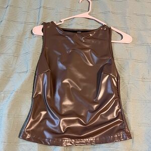 SHEIN Glossy Brown Tank Top